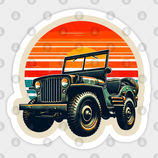 Willys Jeep Sticker by Vehicles-Art